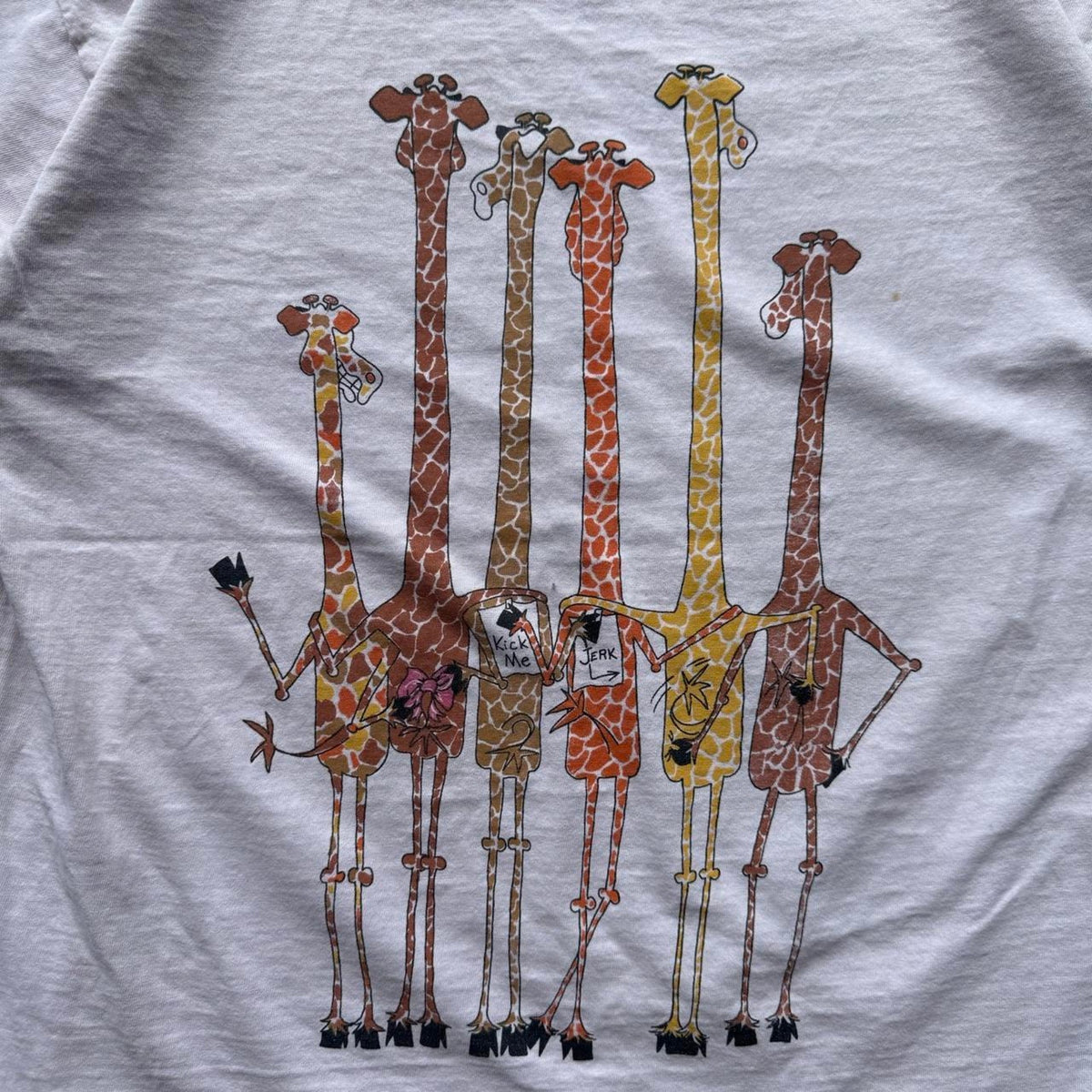 Vintage 90s Giraffe Six Cool Long Neck Buds Animal T-Shirt - Large