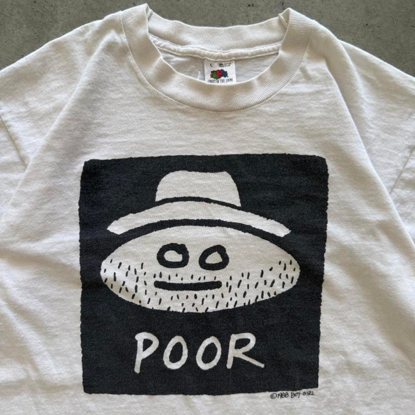 Vintage 90s Poor Hobo Art Style T-Shirt - Large
