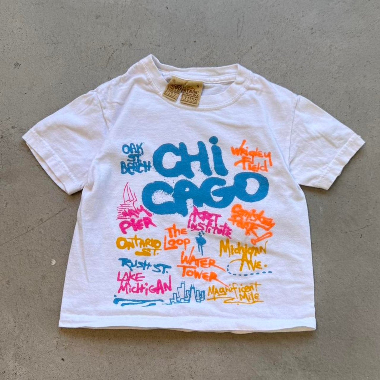 Vintage 90s Chicago Graffiti Tourist T-Shirt - Kids Small