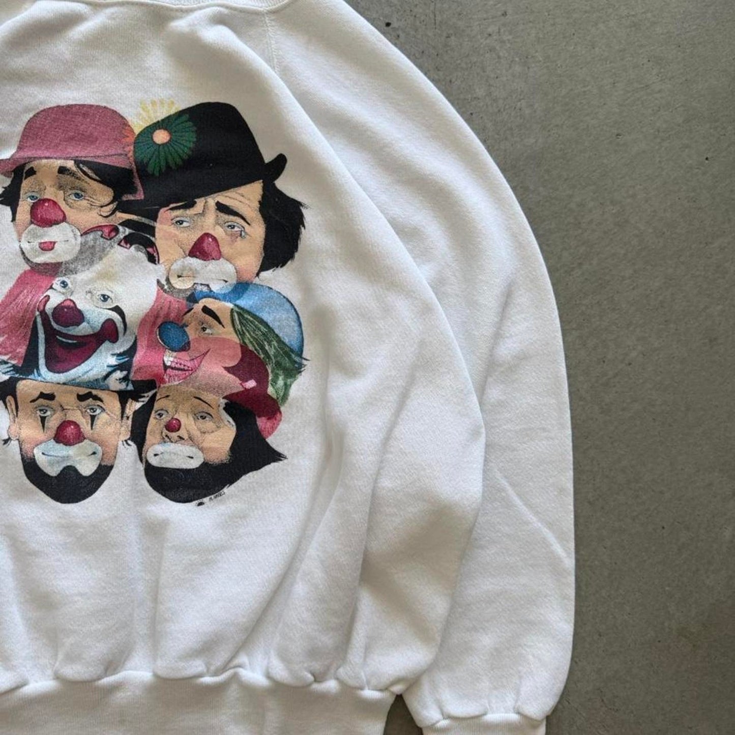 Vintage 90s Clown Circus Art Style Crewneck - Large