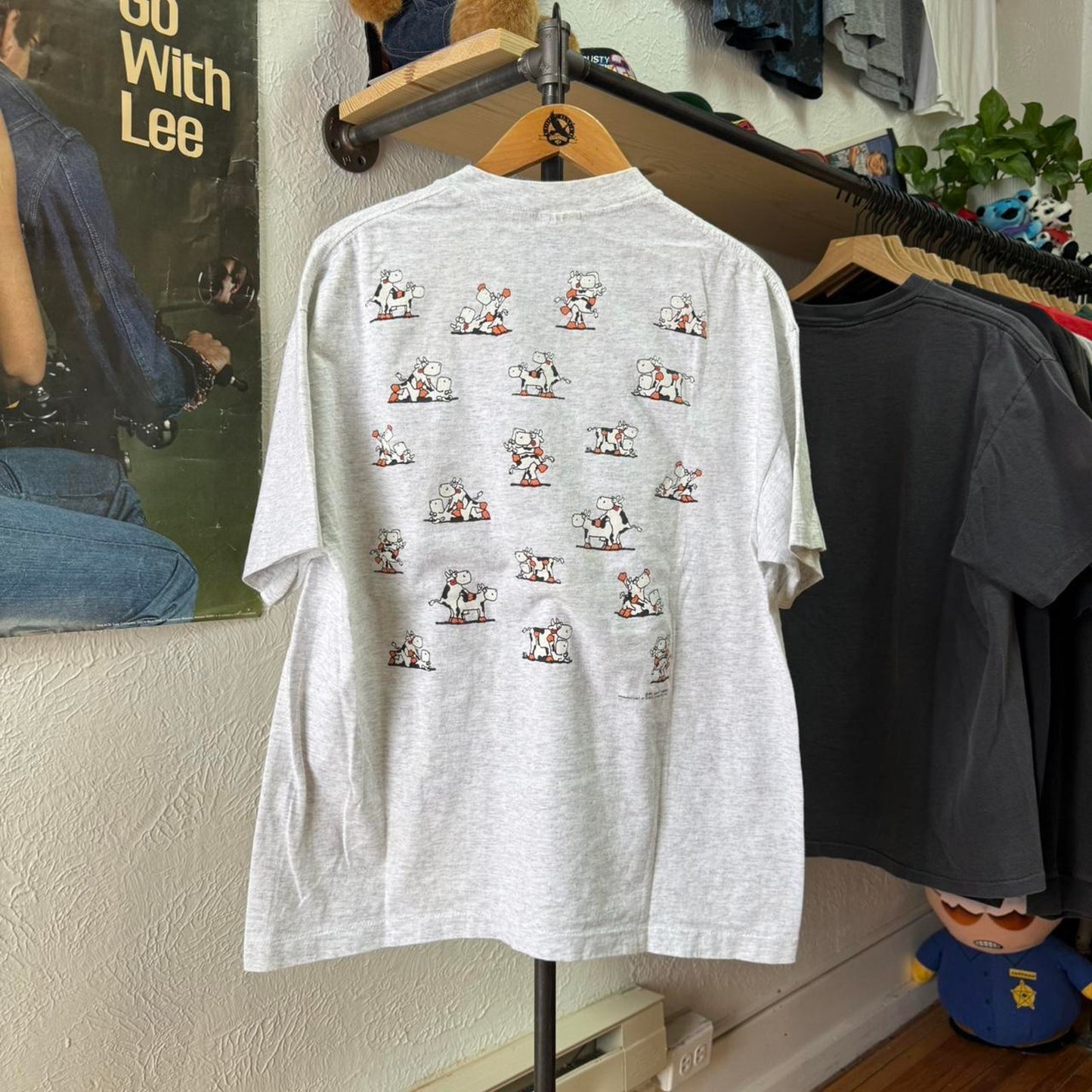 Vintage 90s Cow S*x Position Animal Cartoon T-Shirt - X-Large