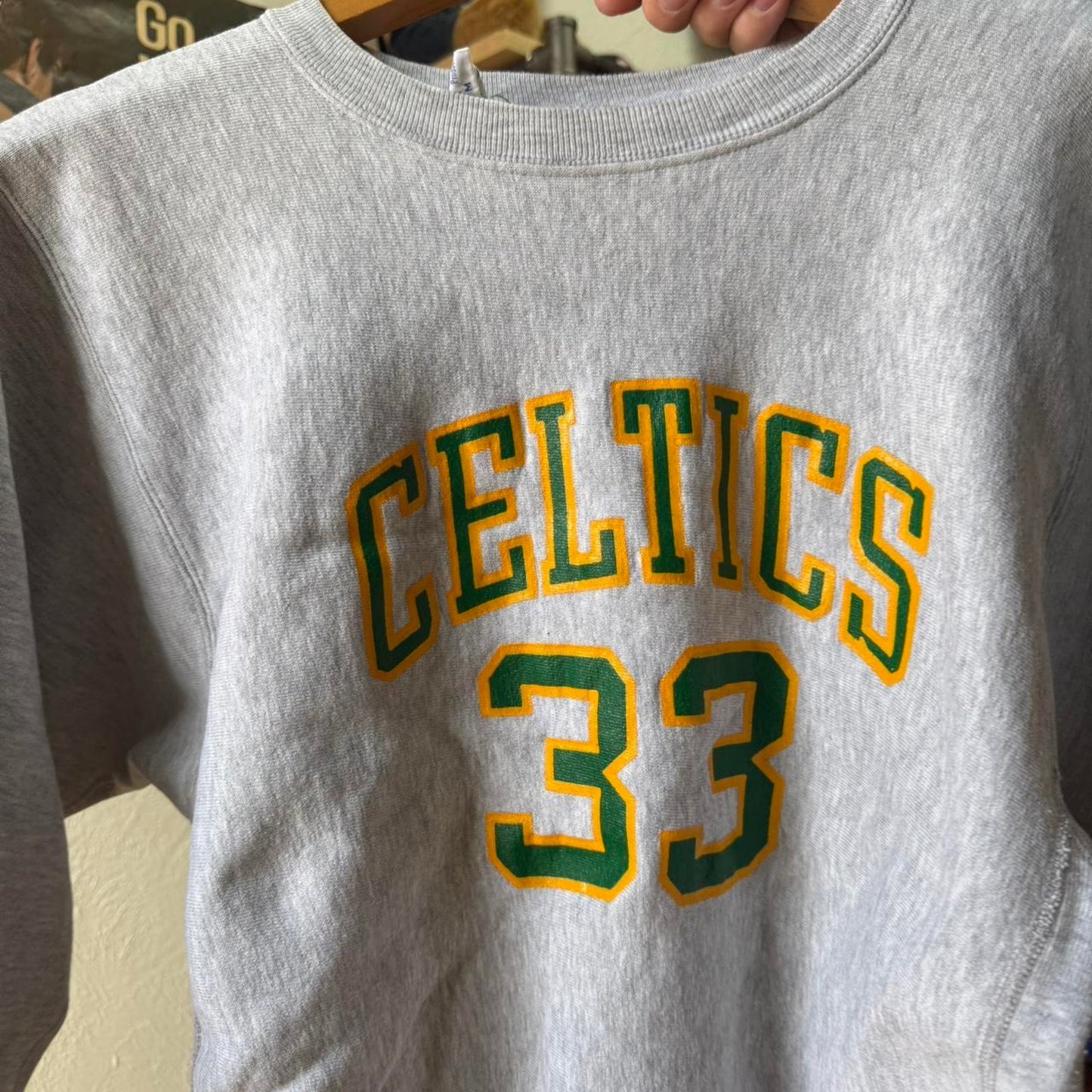 Vintage 80s Boston Celtics Larry Bird Sand Knit NBA Crewneck - Medium
