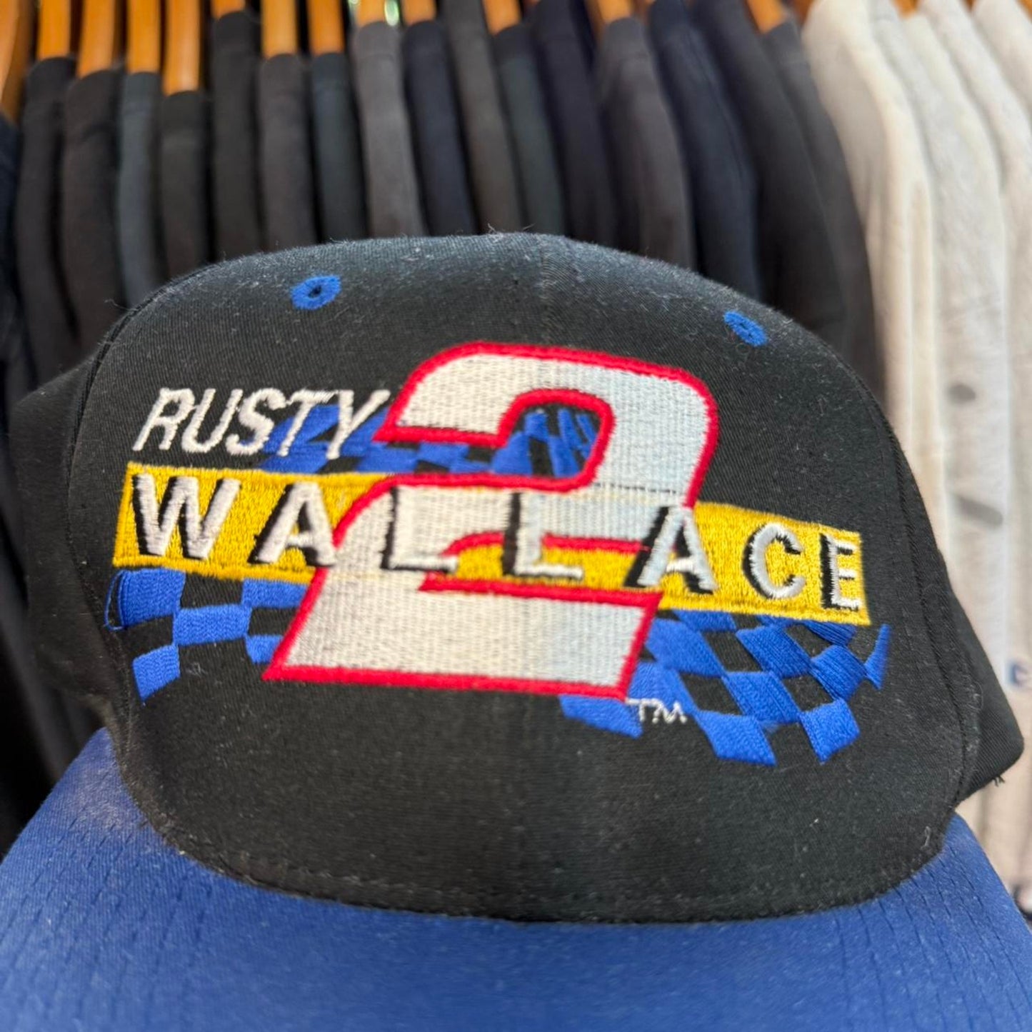 Vintage 90s Rusty Wallace NASCAR Racing Race Car Snapback