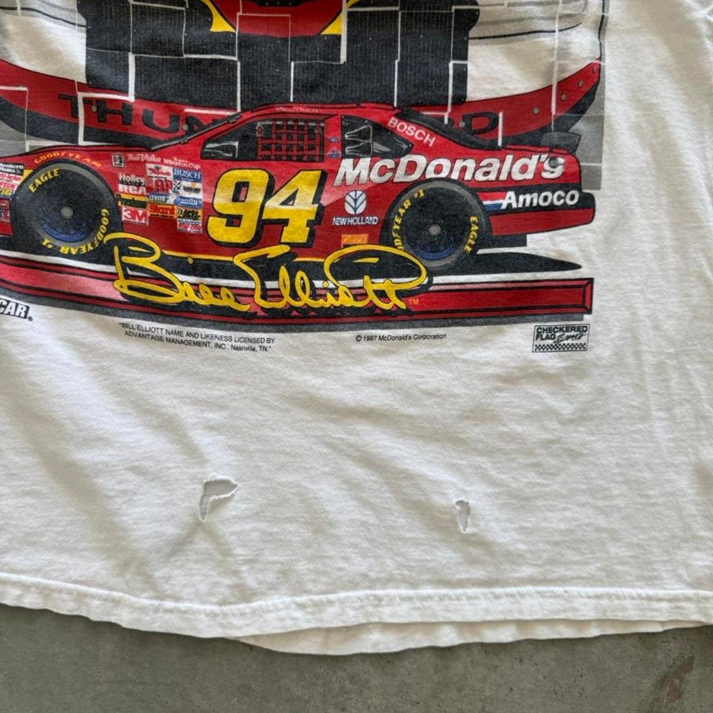 Vintage 90s NASCAR McDonald’s Bill Elliot Racing T-Shirt - Large