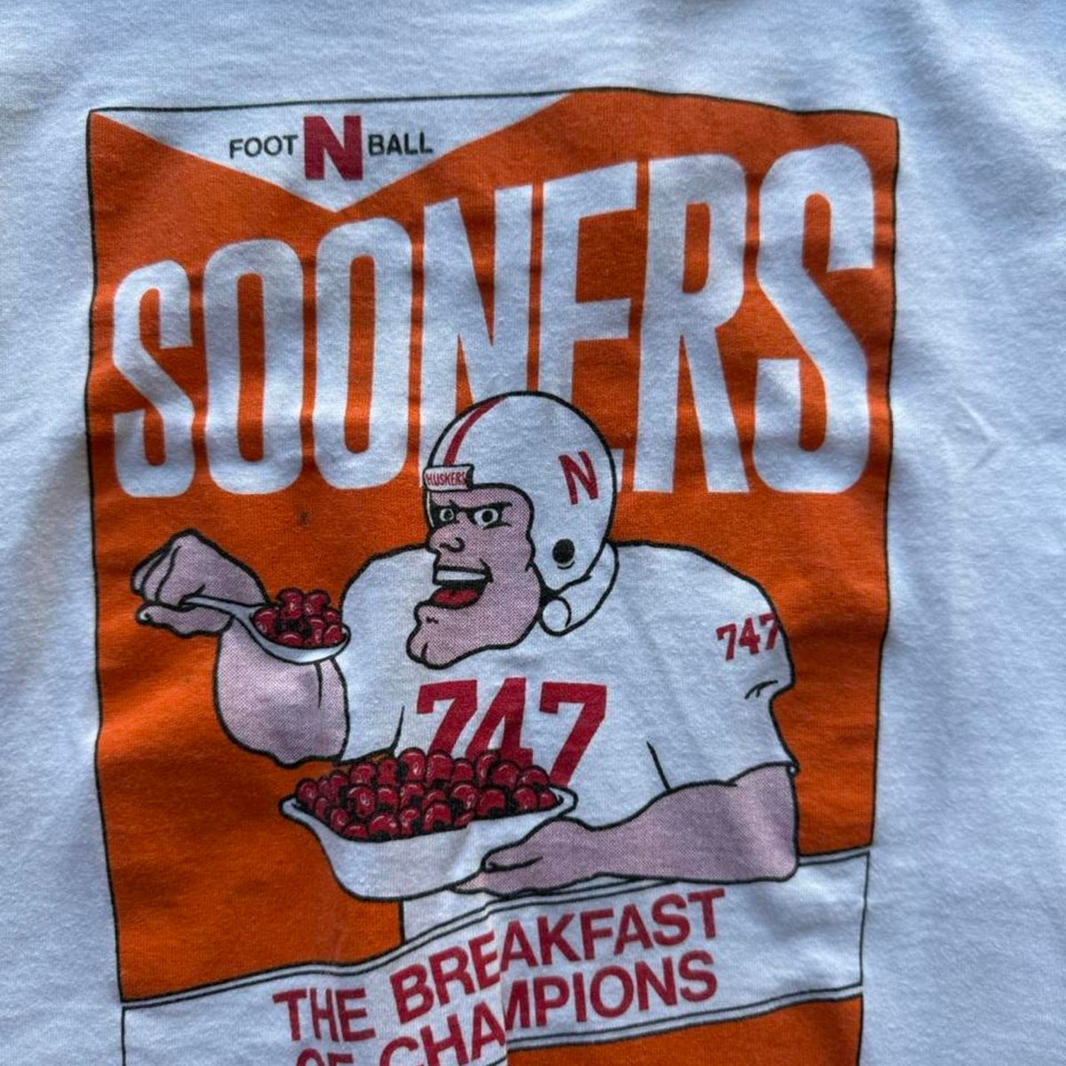 Vintage 90s Nebraska Huskers Sooners Breakfast Cereal Tank - Small