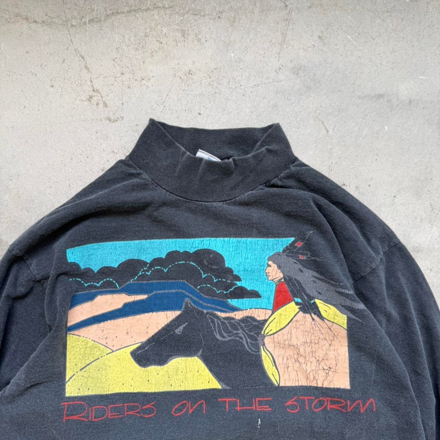 Vintage 90s Riders of the Storm Native American T-Shirt - Medium