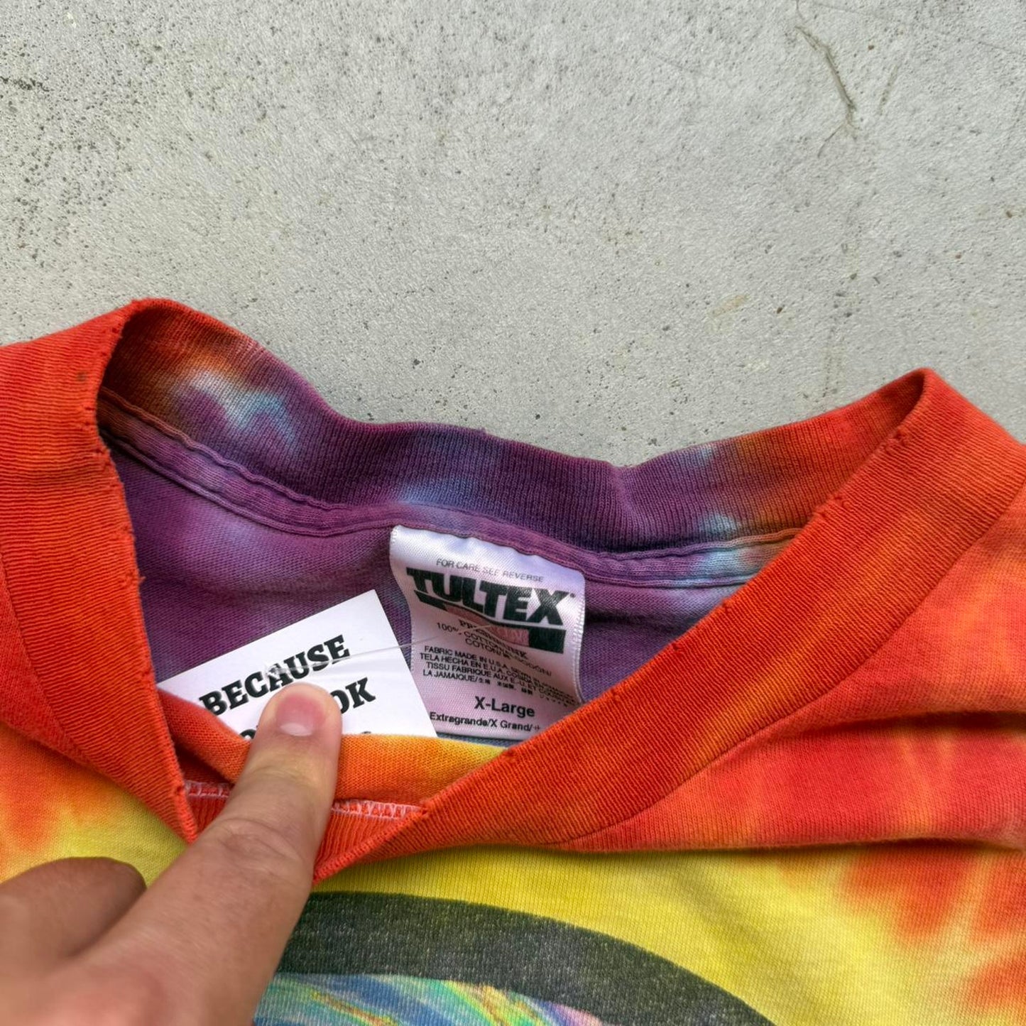 Vintage 90s Tie Dye Mushroom Spiral T-Shirt - X-Large