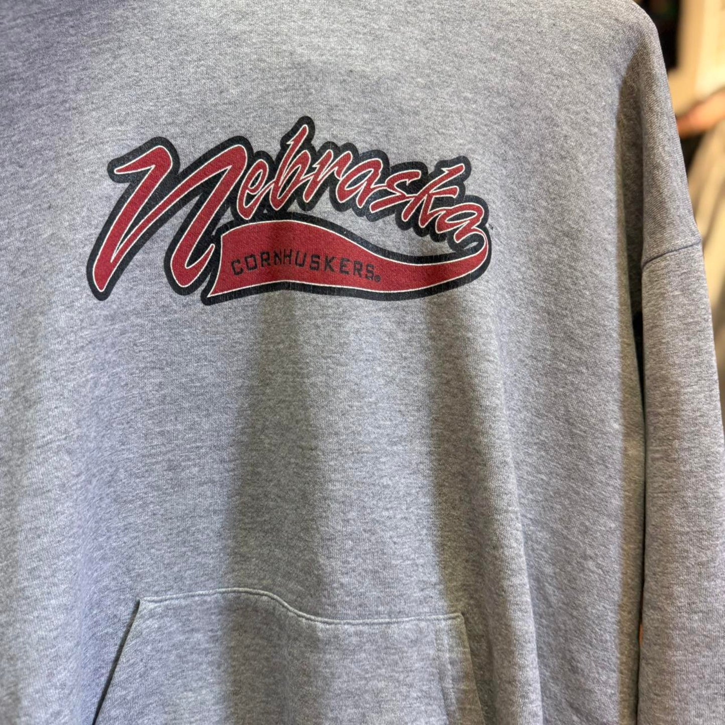 Vintage 90s Nebraska Huskers Football Hoodie - Large