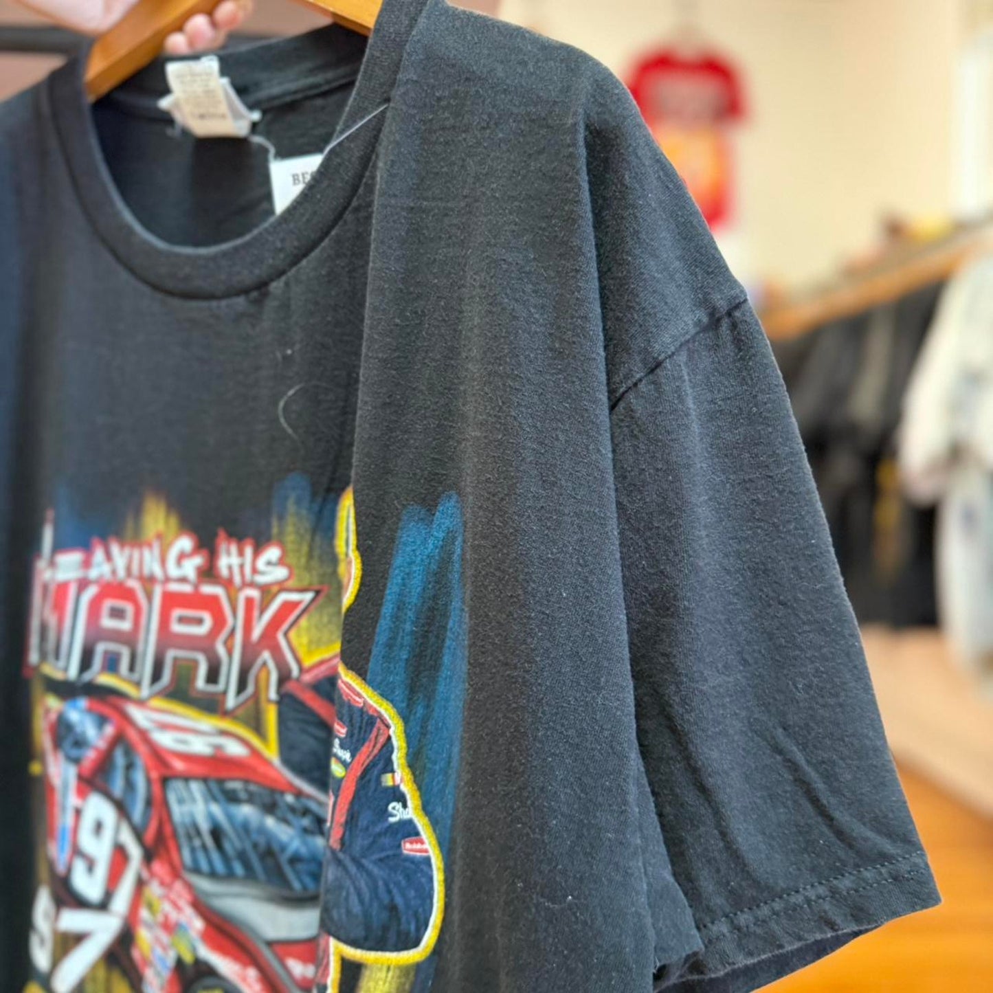 Vintage 90s NASCAR Kyle Busch Budweiser Racing Race Car T-Shirt