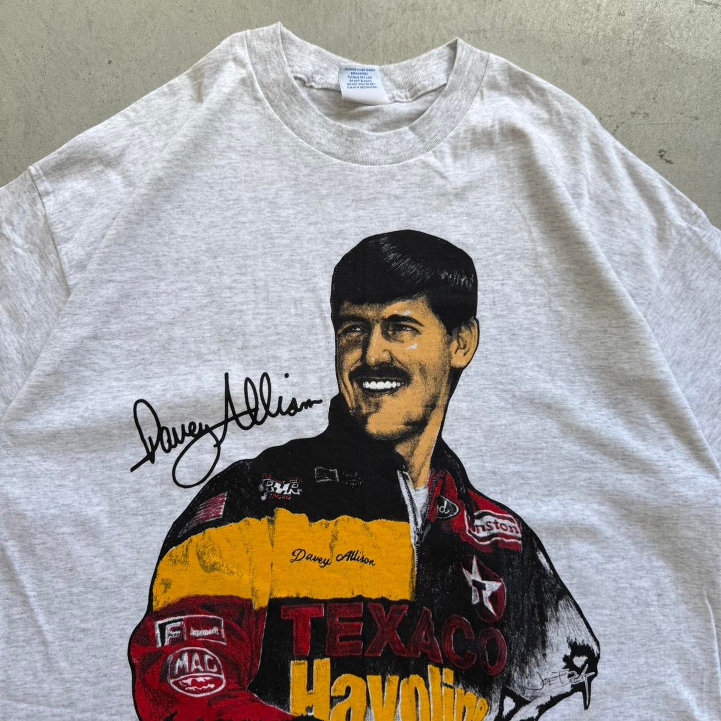 Vintage 90s Davey Allison NASCAR Texaco Racing T-Shirt - X-Large