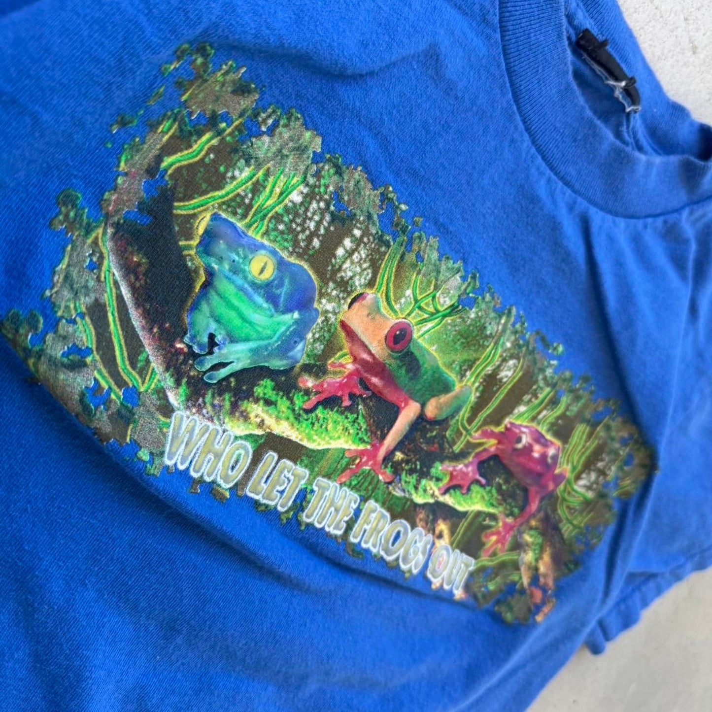 Vintage 90s Rainforest Frogs Animal T-Shirt - Kids Medium