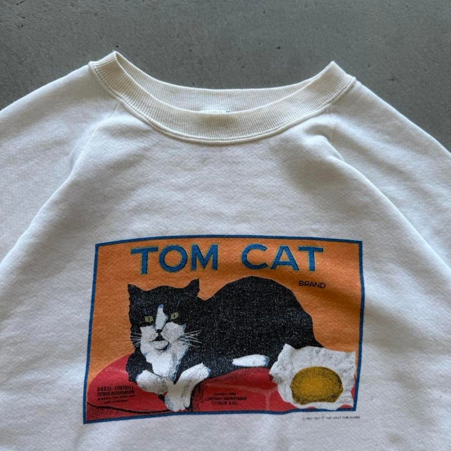 Vintage 80s Tom Cat Animal Art Crewneck - X-Large