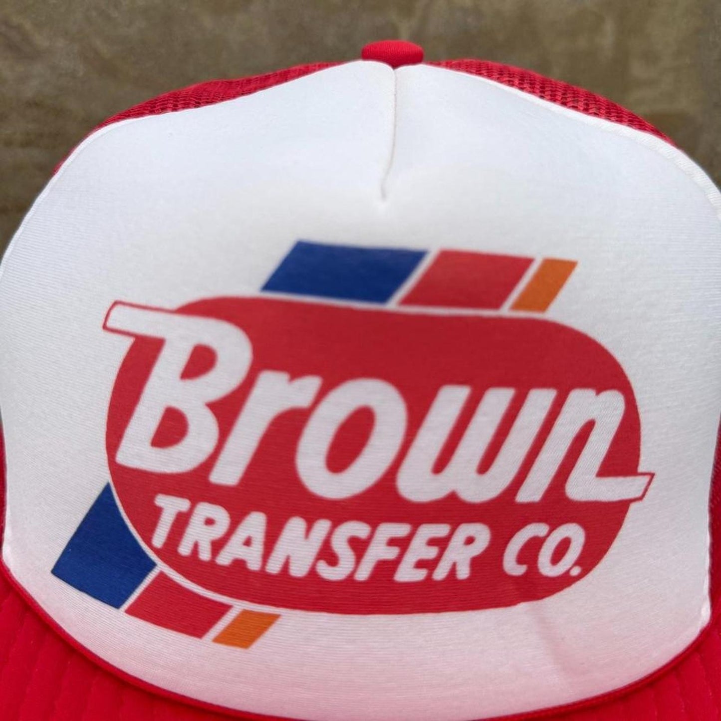 Vintage 80s Brown Transfer Co Trucking Cap