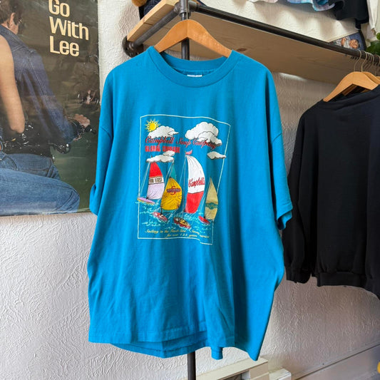 Vintage 90s Campbells Soup Company Corporate Run Boat T-Shirt - XX-Large