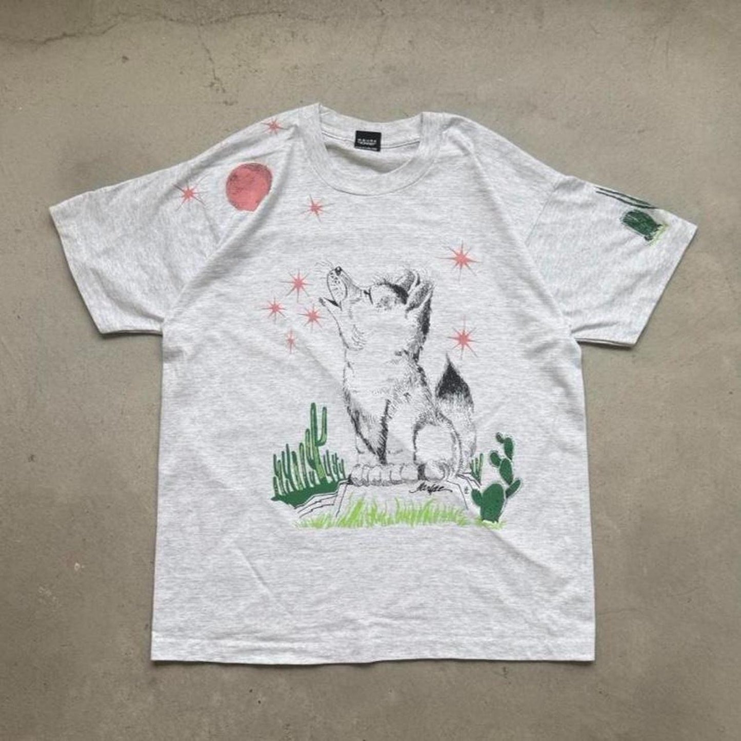Vintage 90s Wolf Howling Animal Nature T-Shirt - X-Large