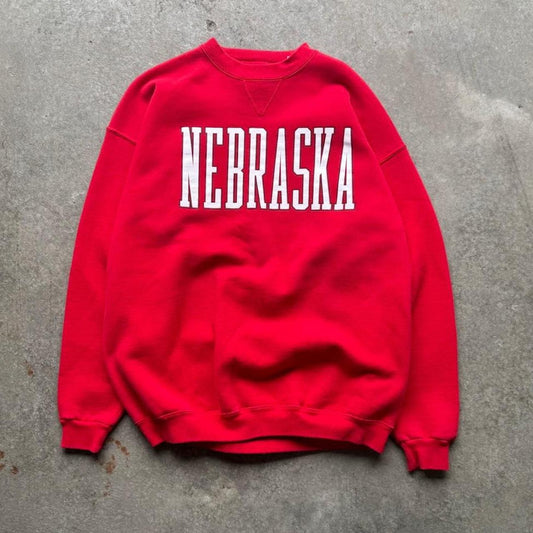 Vintage 90s Nebraska Huskers Spell Out Crewneck - X-Large