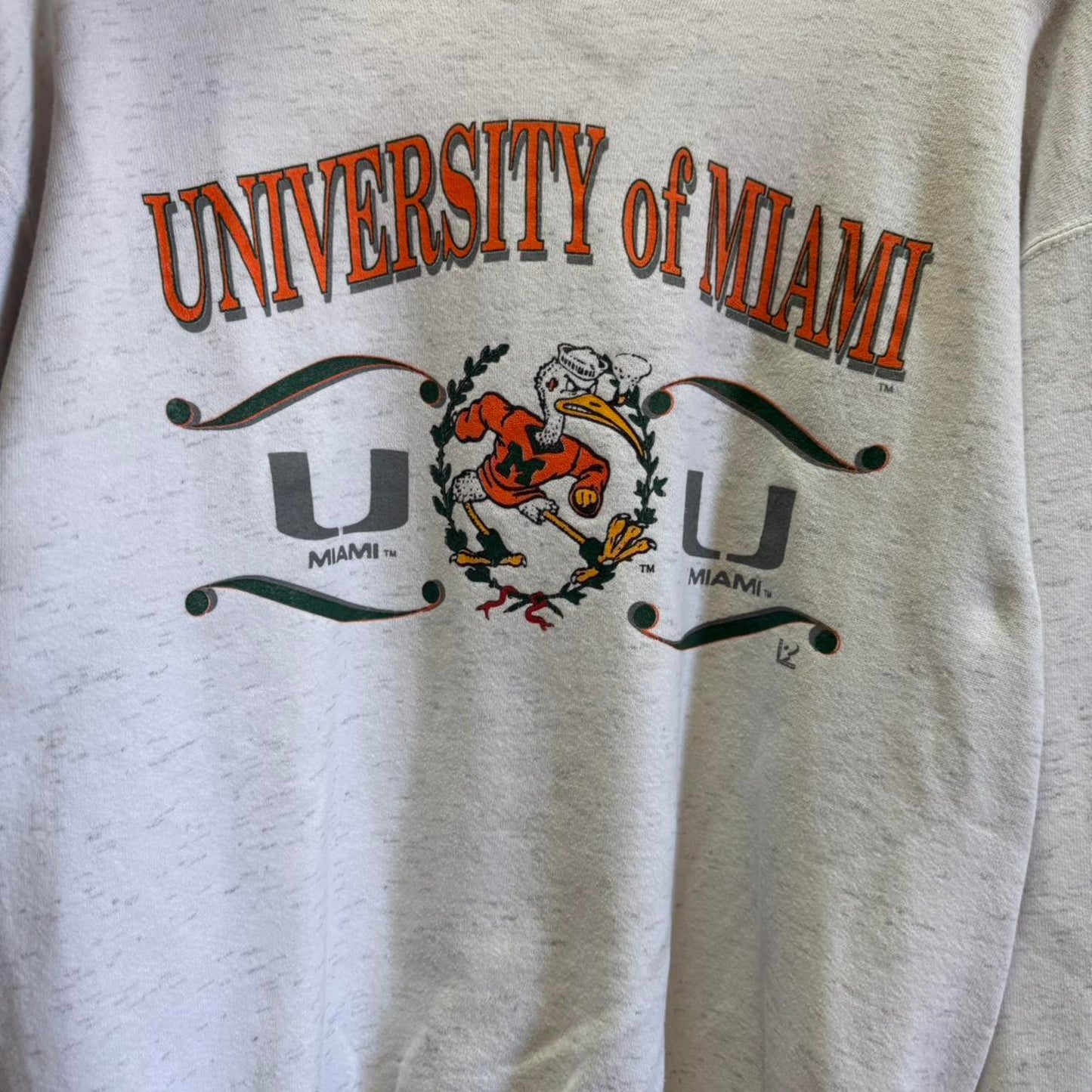 Vintage 90s Miami Hurricanes UoM University Crewneck - Medium