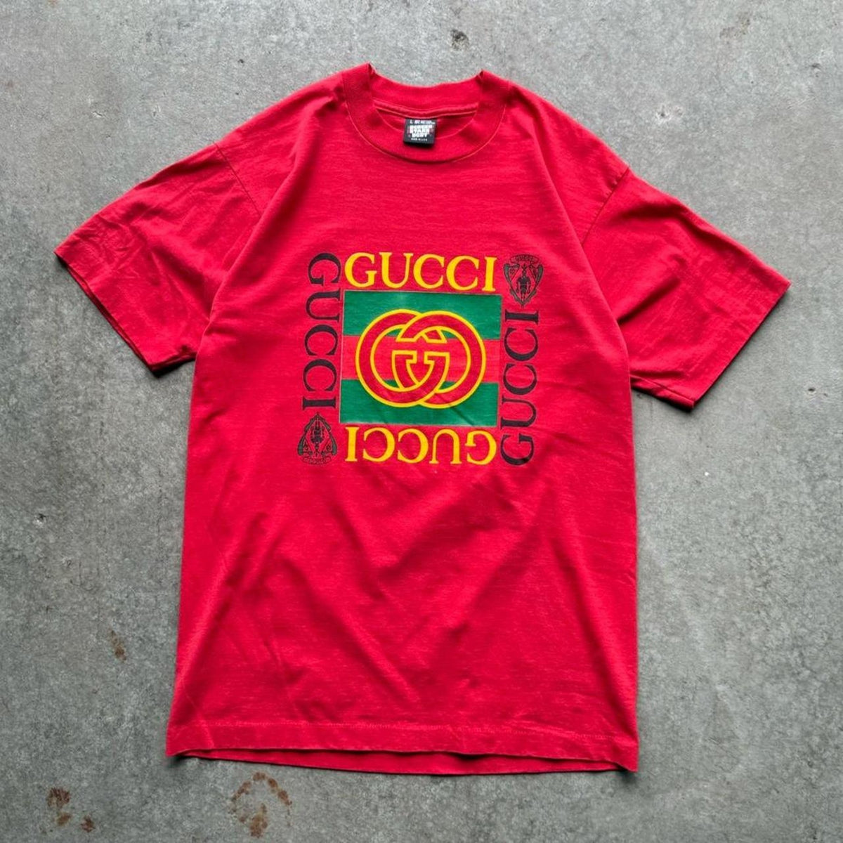 Vintage 90s Gucci Logo T-Shirt - Large