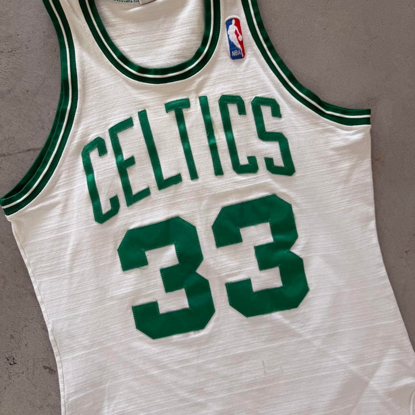 Vintage 80s Boston Celtics Larry Bird Sand Knit Jersey - Medium