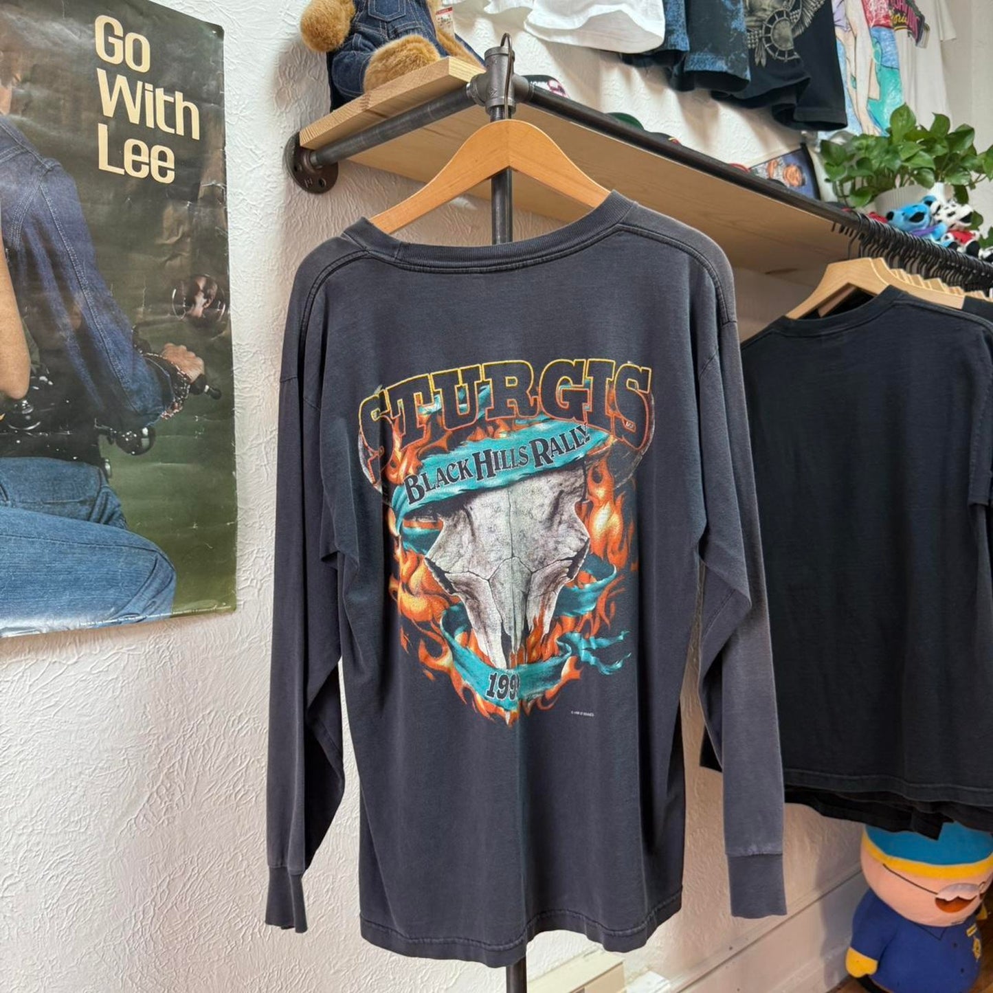 Vintage 90s Sturgis Eagle Flame Skull Biker Motorcycle T-Shirt - Large
