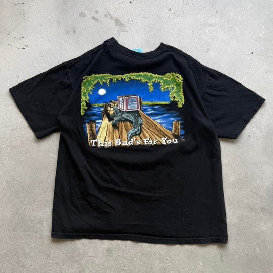 Vintage 90s Budweiser Crocodile This Buds for You Beer T-Shirt - X-Large