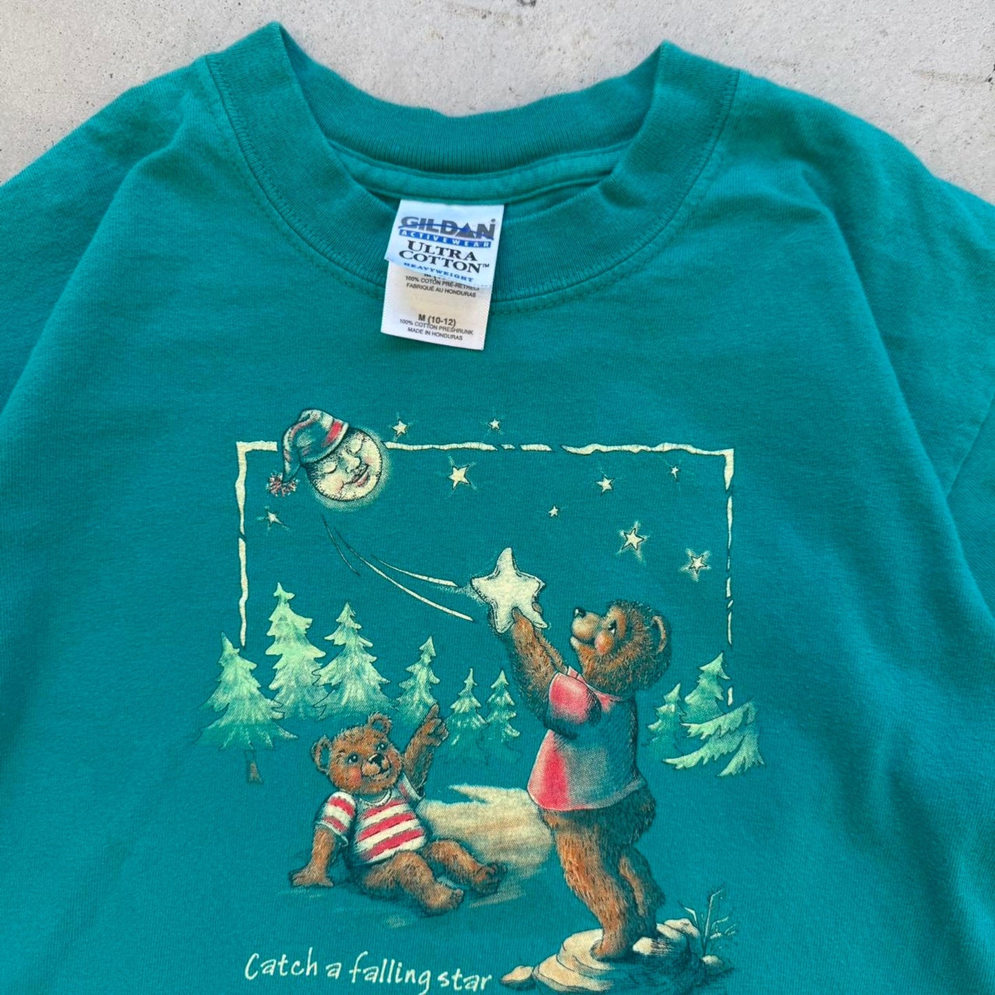 Vintage 90s Catch a Falling Star Bear T-Shirt - Kids Medium 10-12