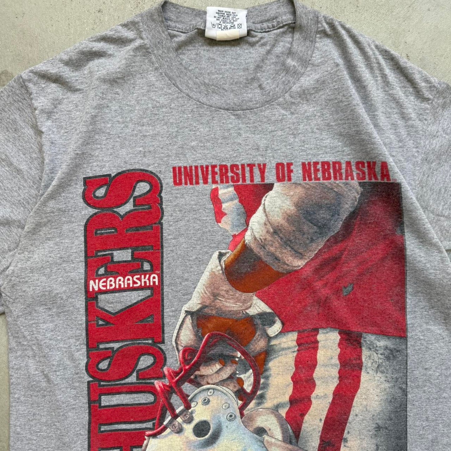 Vintage 90s Nebraska Huskers University Football T-Shirt - Large