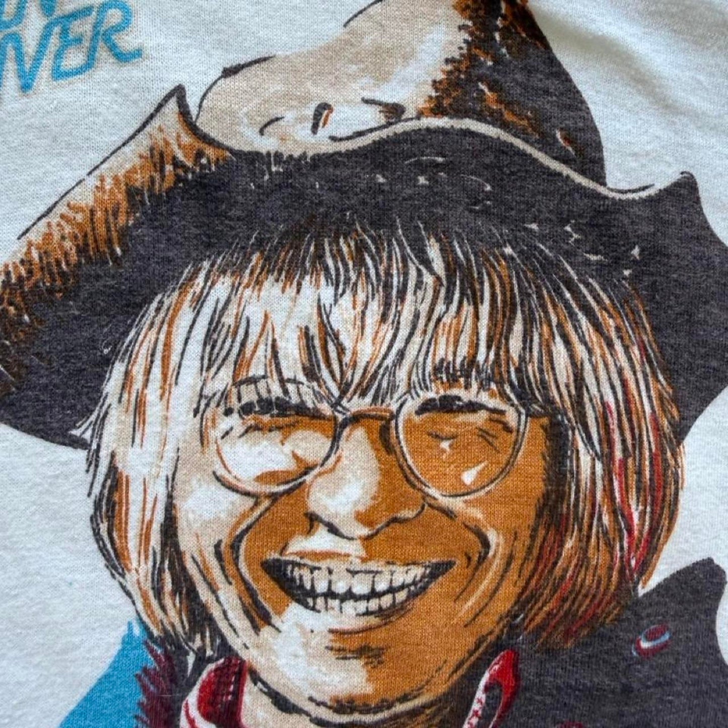 Vintage 80s John Denver Ringer Band T-Shirt - Large