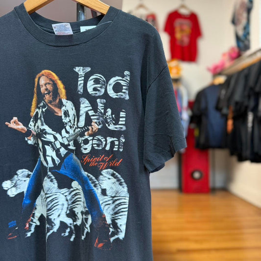 Vintage 90s Teg Nungent Spirit of the Wild Zebra Print Concert Band T-Shirt