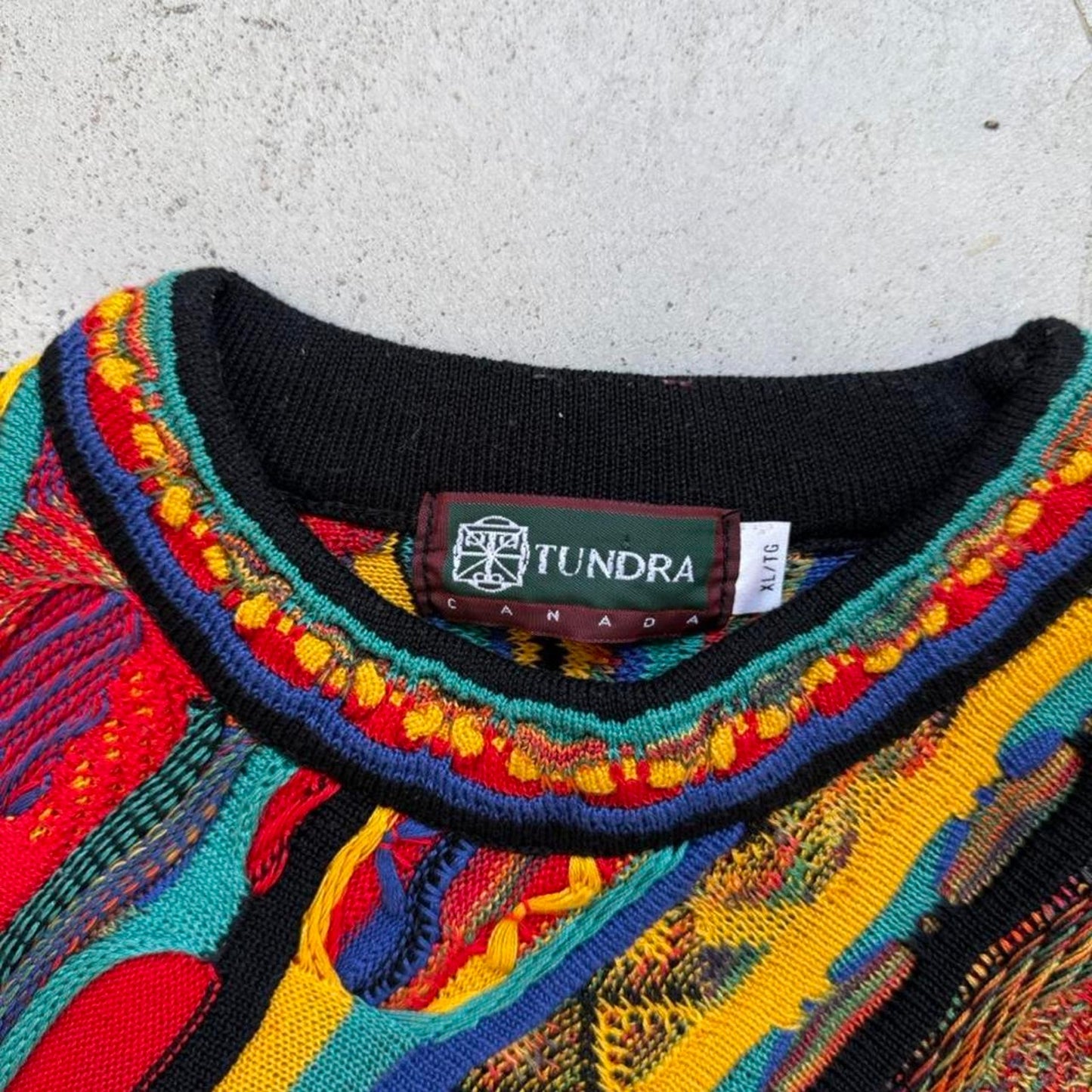 Vintage 90s Tundra Cotton 3D Knit Coogi Style Sweater - X-Large