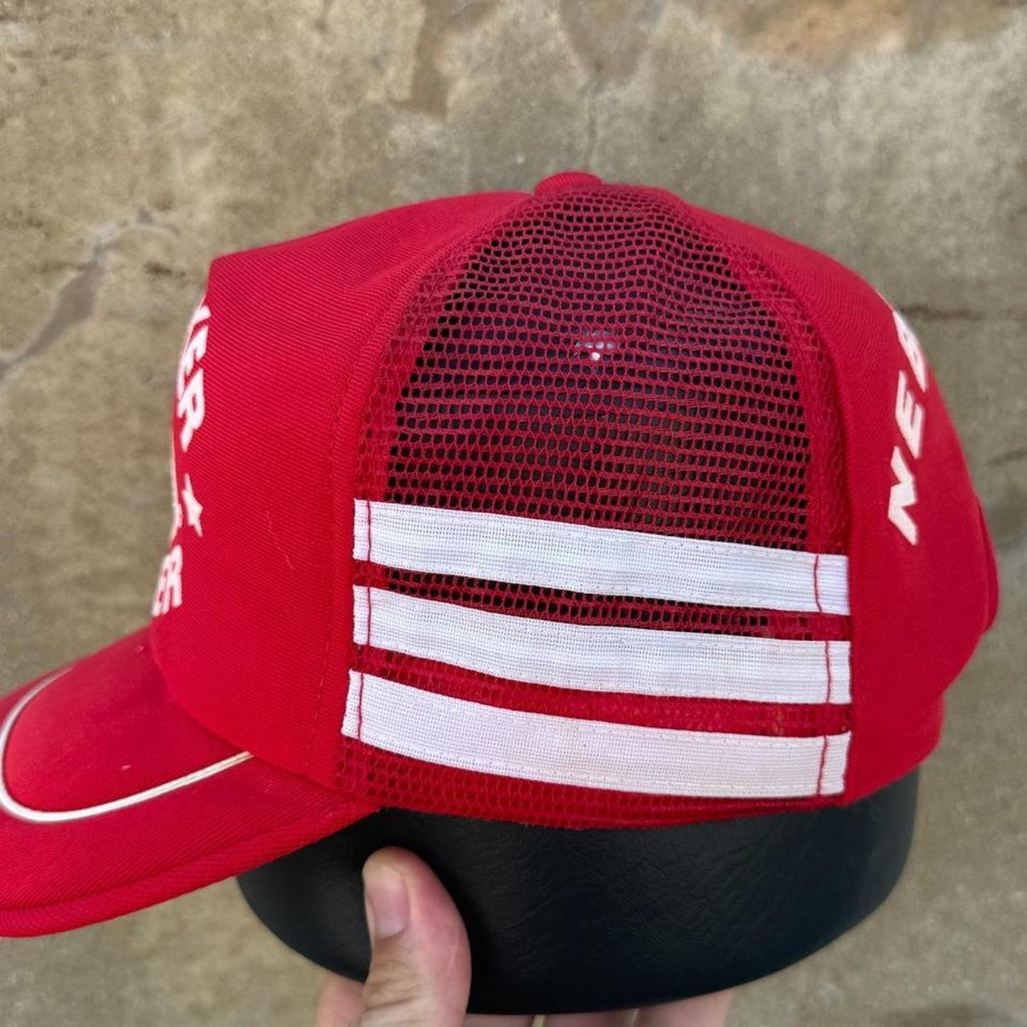Vintage 80s Nebraska Power Huskers Three Stripe Trucker Snapback