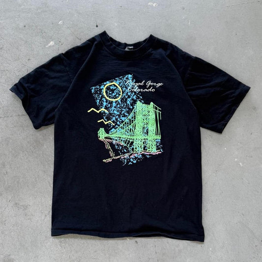 Vintage 80s Royal Gorge Colorado Bridge T-Shirt - Large