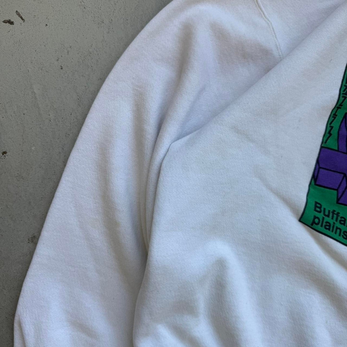 Vintage 90s Buffalo Once Roamed the Plains in Large Numbers Cartoon Crewneck  - X-Large