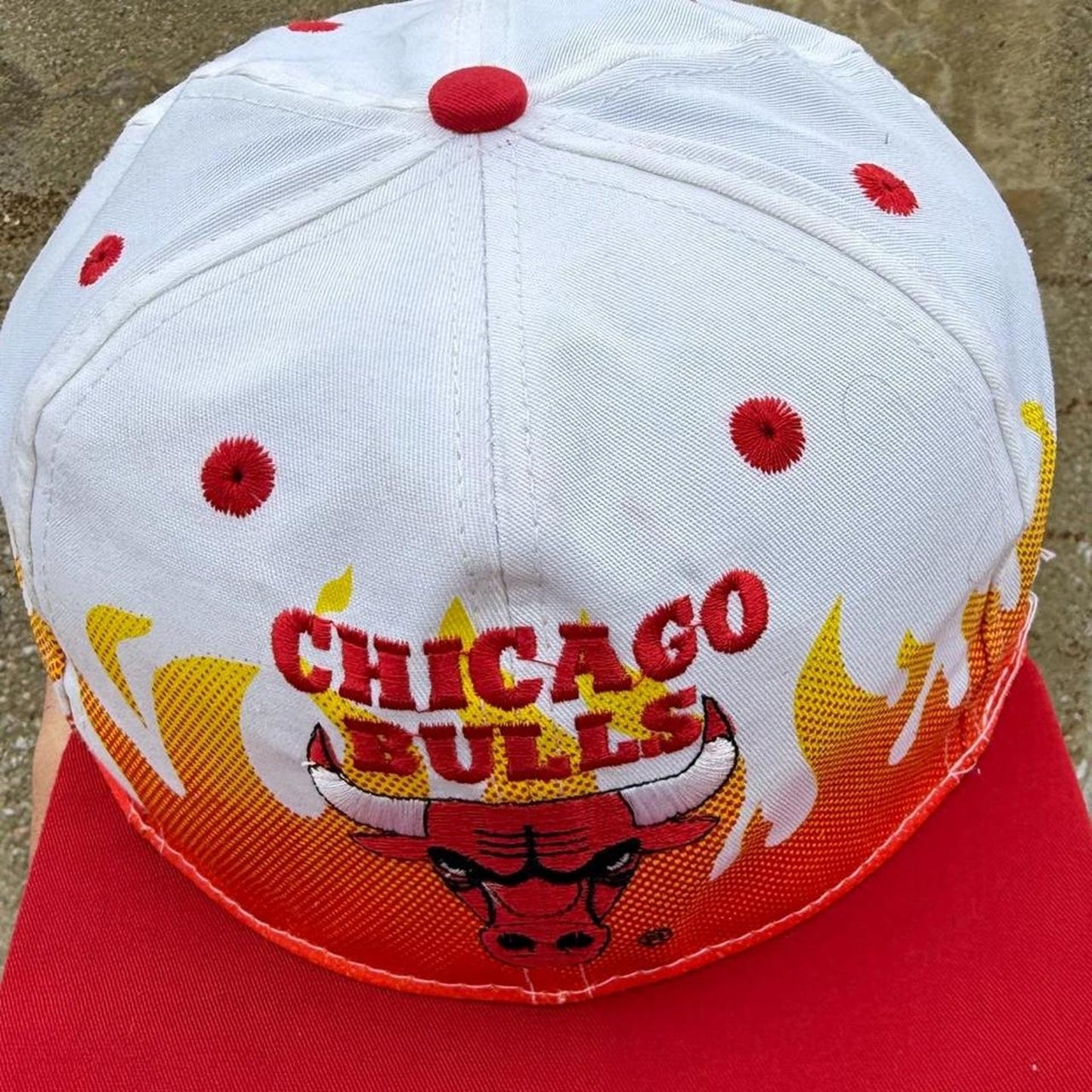 Vintage 90s Chicago Bulls Flame NBA Snapback Kids