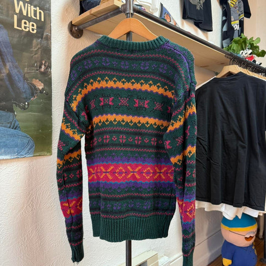 Vintage 90s Patterned Knit Sweater - X-Large