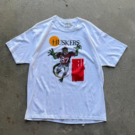 Vintage 90s Nebraska Huskers Hell Raisin Tour T-Shirt - XX-Large