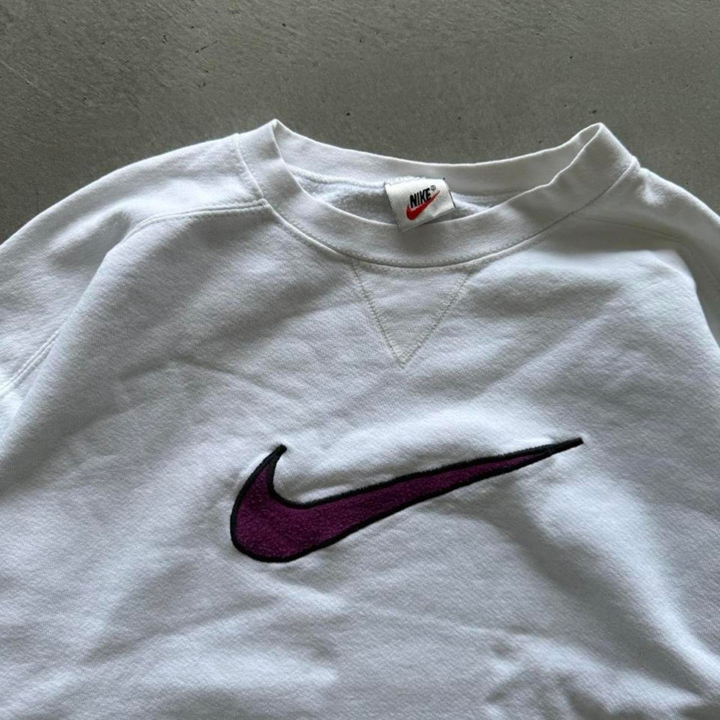 Vintage 90s Nike Center Swoosh Check Crewneck - Large