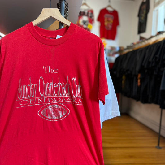 Vintage 80s Nebraska Huskers Sunday Quarterback Club T-Shirt