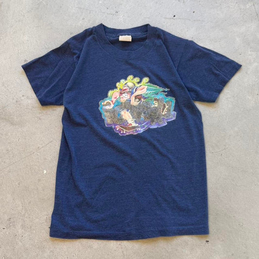 Vintage 70s Football Cartoon T-Shirt - Kids Large 14-16