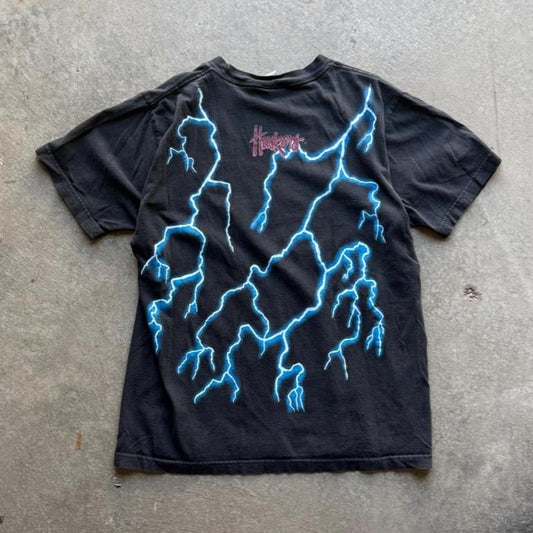Vintage 90s Nebraska Cornhuskers American Thunder Lightning T-Shirt - Large