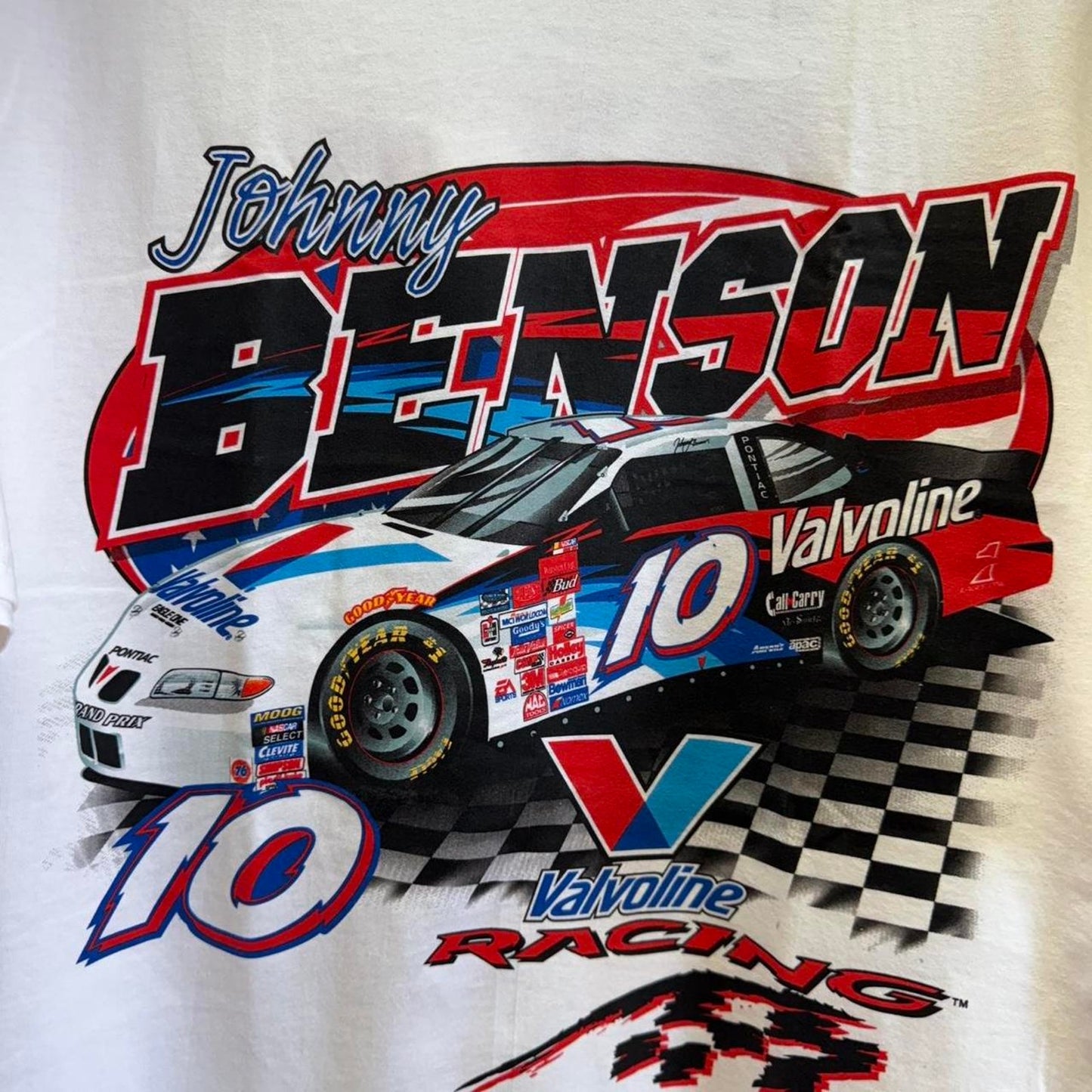 Vintage 90s Johnny Benson NASCAR Racing Racecar T-Shirt - X-Large
