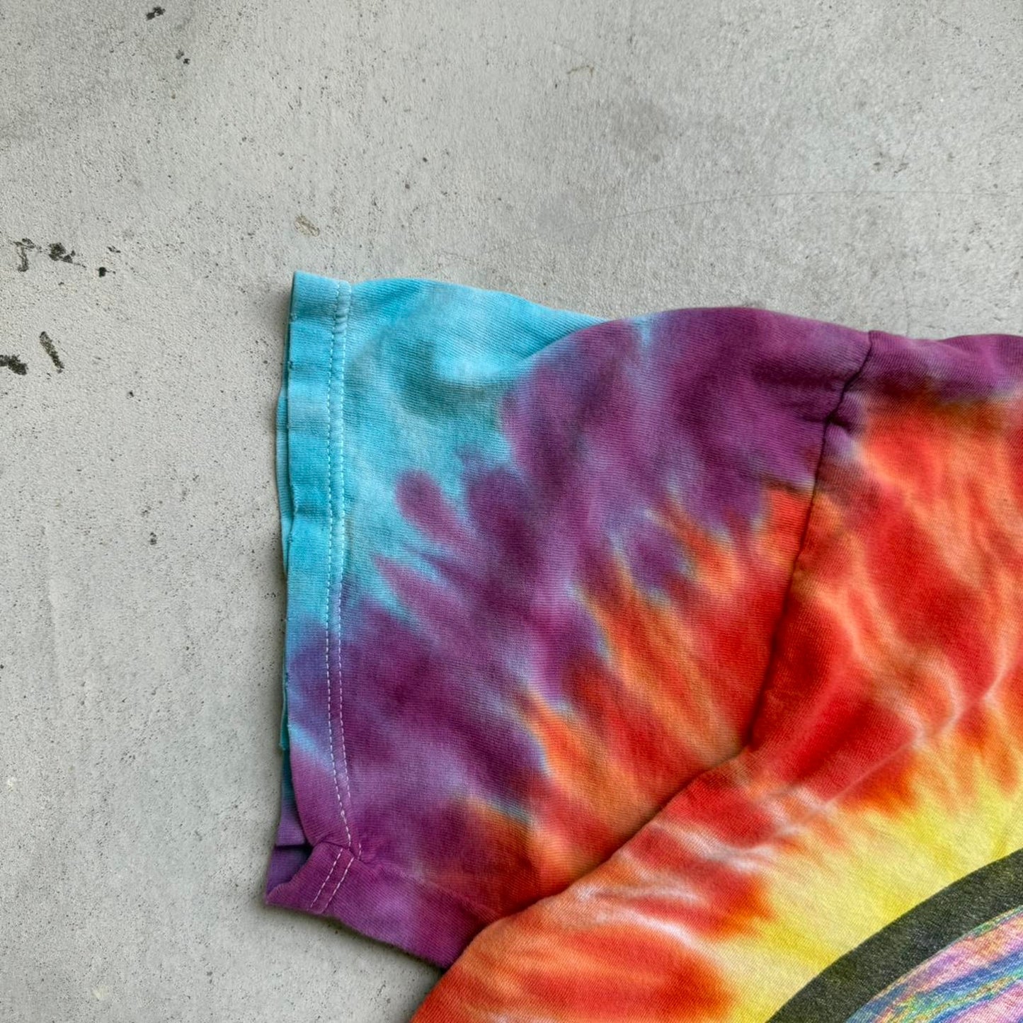 Vintage 90s Tie Dye Mushroom Spiral T-Shirt - X-Large