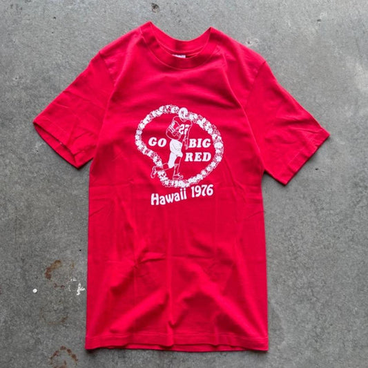 Vintage 1976 Nebraska Huskers Go Big Red Hawaii T-Shirt - Medium