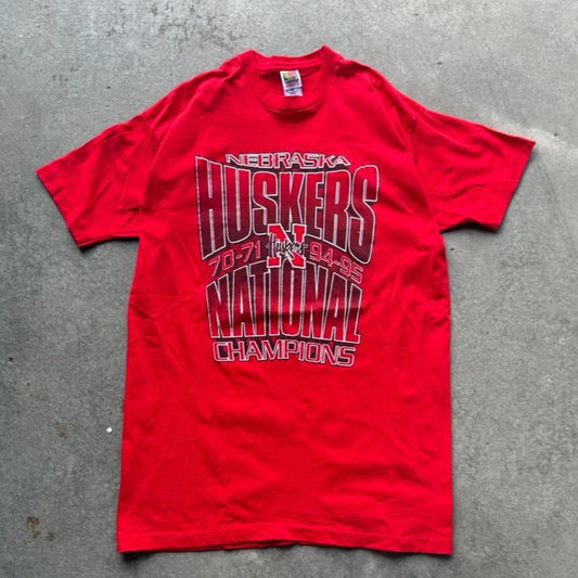 Vintage 1995 Nebraska Huskers National Champions T-Shirt - XX-Large