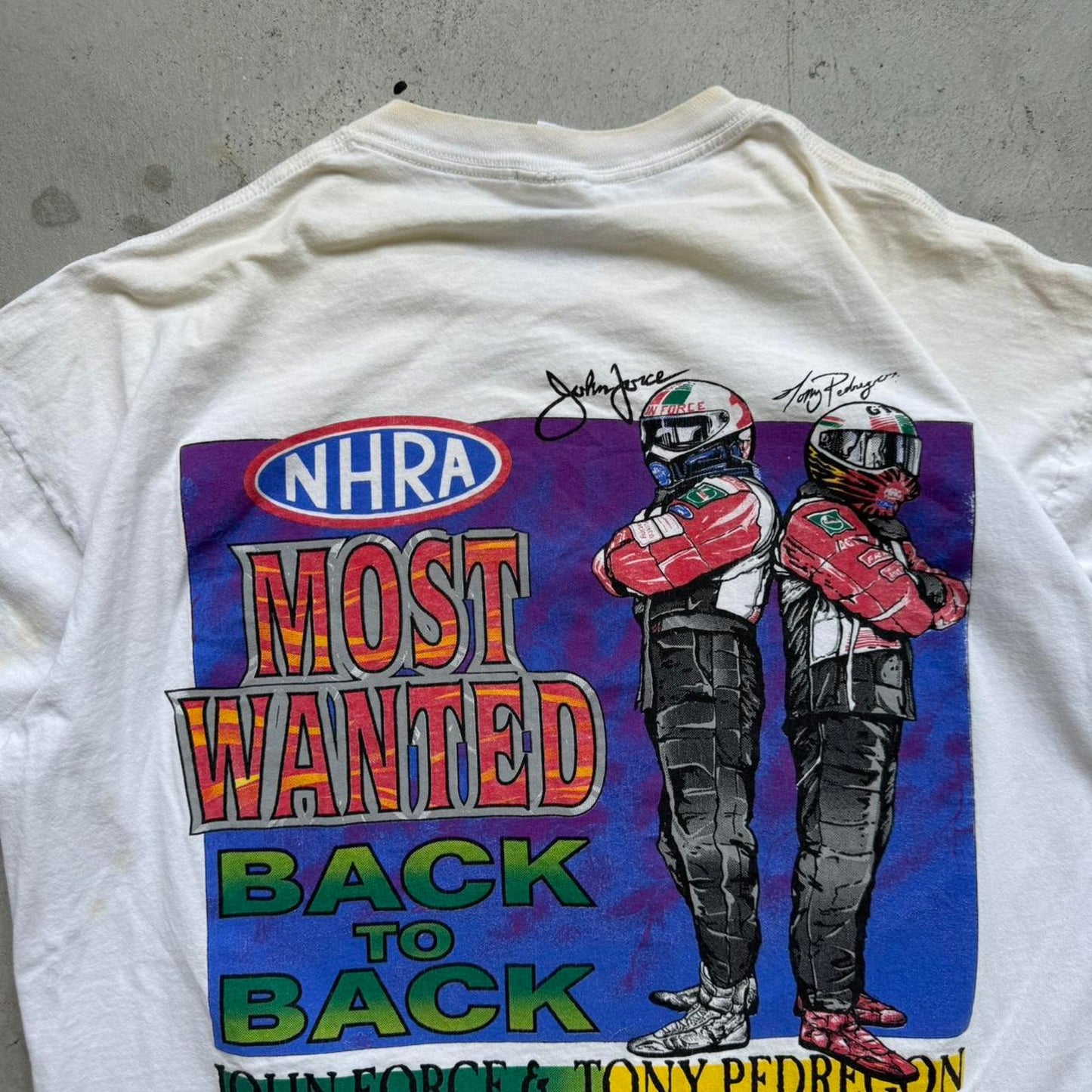 Vintage 90s NHRA Most Wanted The Untouchables Racing NASCAR T-Shirt - X-Large