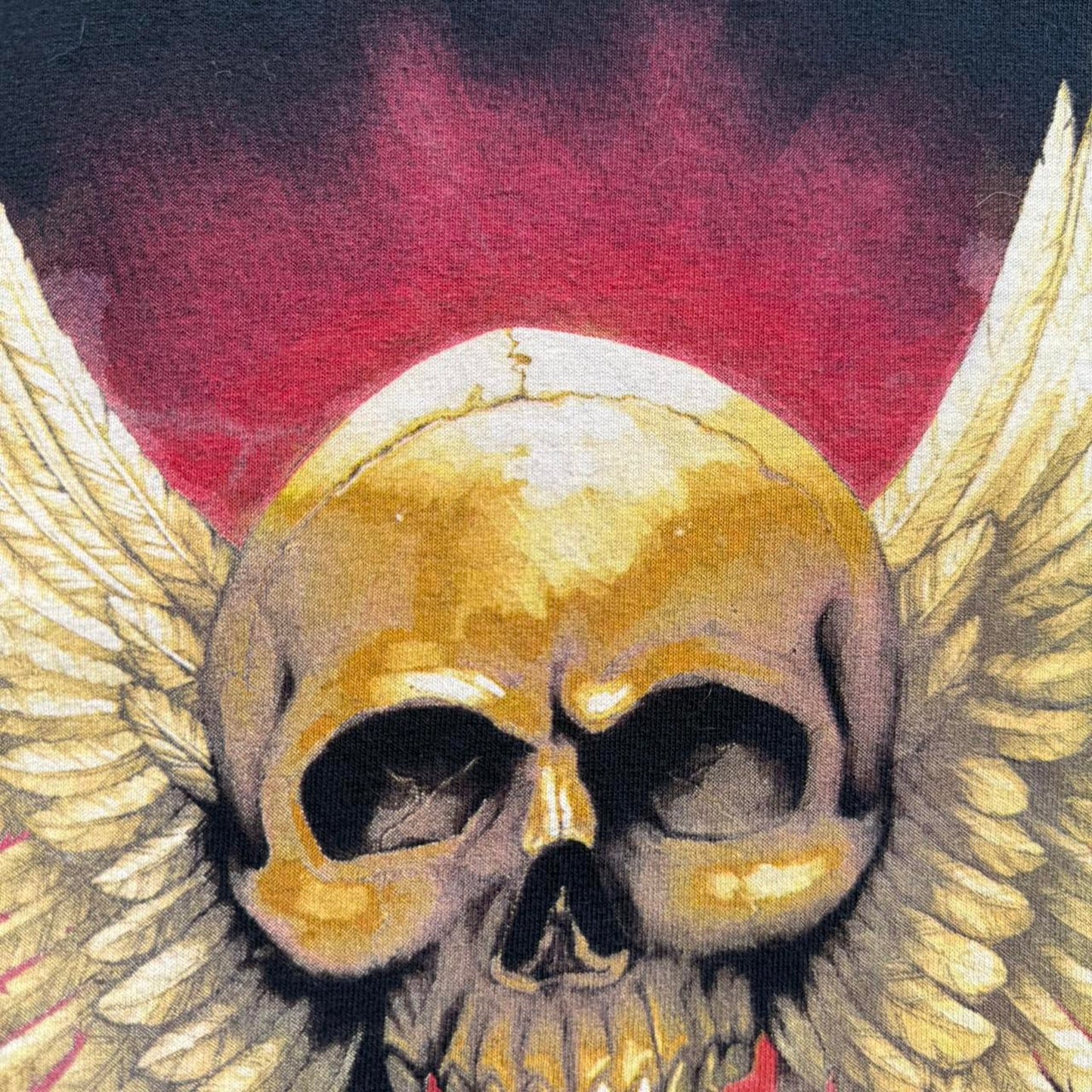 Vintage 90s Mayhem Winged Skull Biker T-Shirt - X-Large