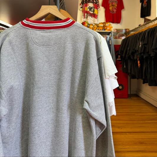 Vintage 90s Nebraska Huskers Embroidered Cursive Ringed Cuff Crewneck