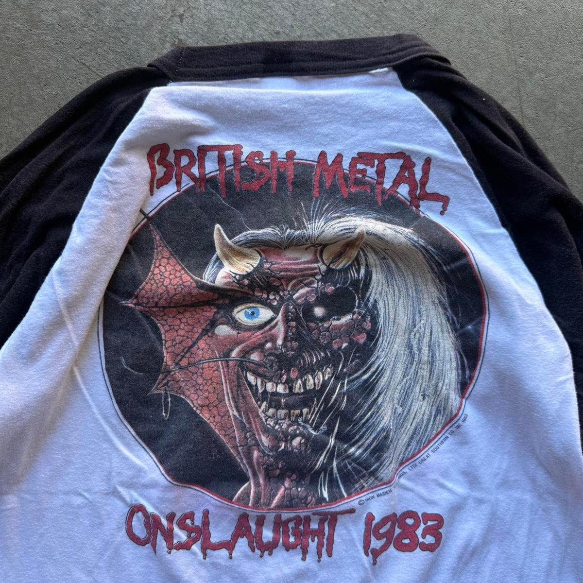 Vintage 1983 Iron Maiden British Metal Onslaught Band T-Shirt - X-Large