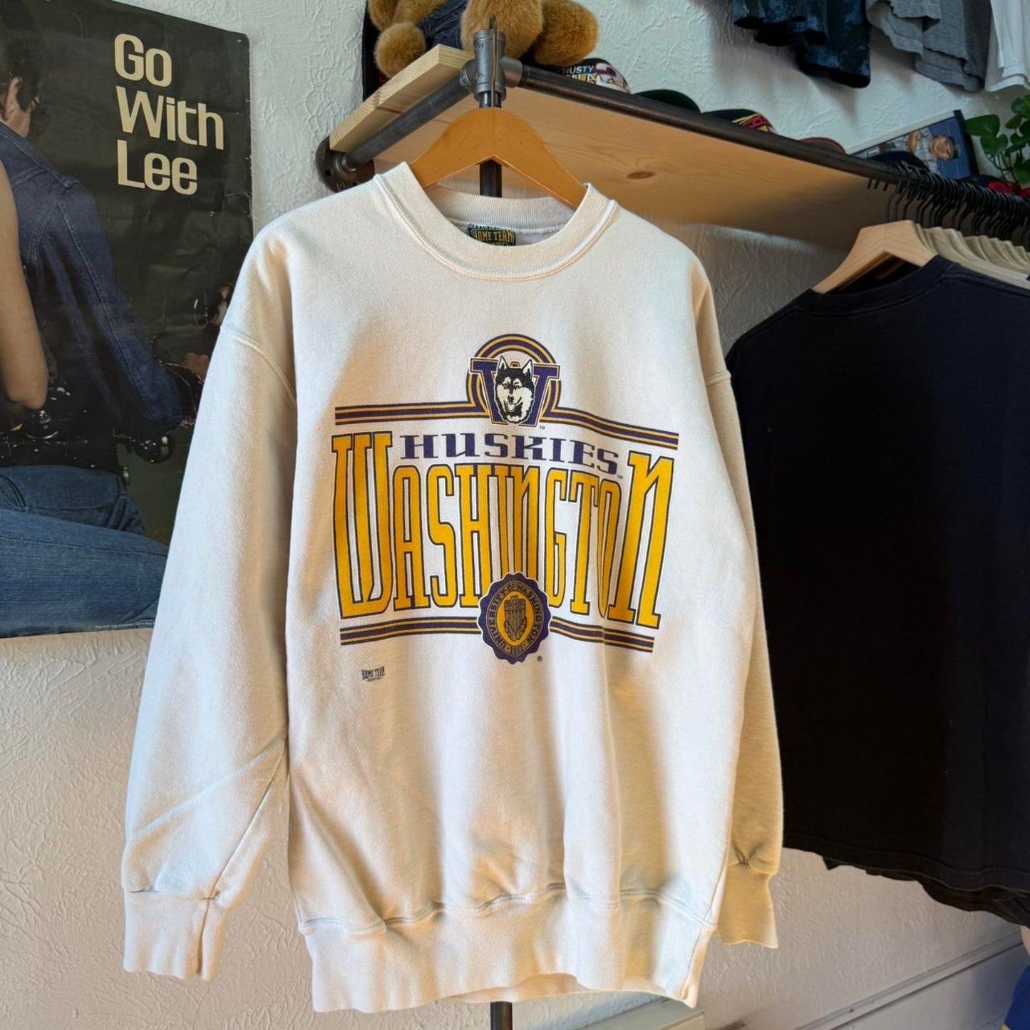 Vintage 90s Washington Huskies University Crewneck - Large