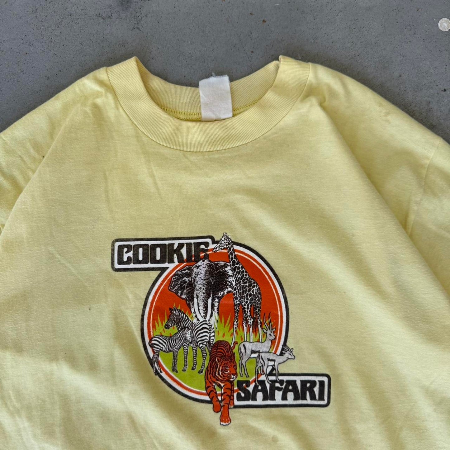 Vintage 80s Cookie Safari Animal Zebra Distressed T-Shirt - Large